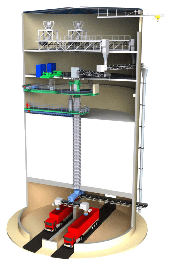 Eurosilo 3D-model of a vertical silo